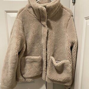 Women's Tan Teddy Coat Size Large Old Navy